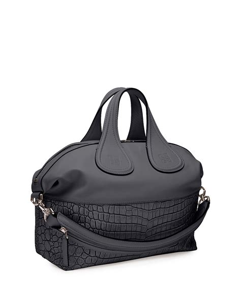 givenchy black nightingale bag|GIVENCHY Calfskin Crocodile Embossed Medium .